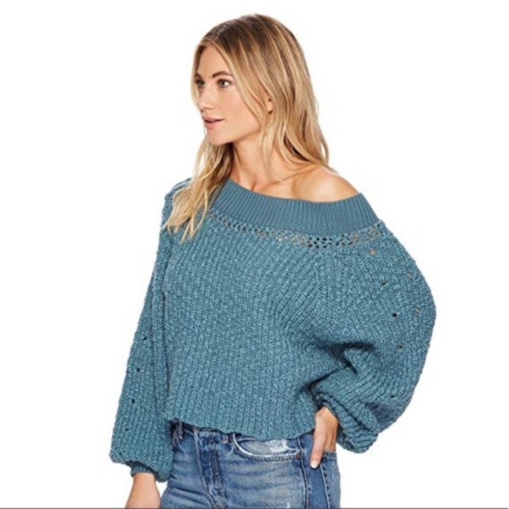 Free People Pandora Cropped Chunky Knit Sweater M